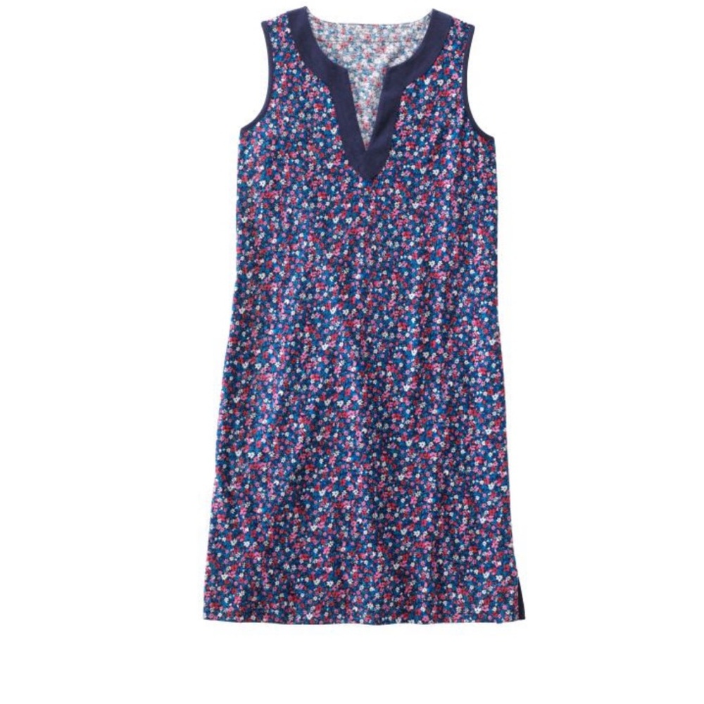 Lands’ End Draper James Navy Floral Sleevelesss Swim Coverup - Size Medium